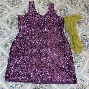 Purple Sequin Women’s Dress